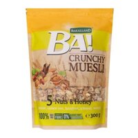 Ngũ cốc Bakalland Muesli hạt đậu phộng hạt điều,hạt phỉ,hạnh nhân,hạt óc chó và mật ong 300g