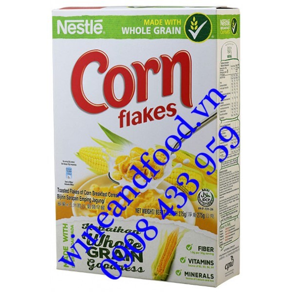 Ngũ cốc dinh dưỡng Kellogg's Corn Flakes vị bắp hộp 275g