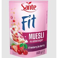 Ngũ Cốc dinh dưỡng Sante Fit (Ngũ cốc, Dâu tây, Mâm xôi và Cherry) 225g DATE 7/2023