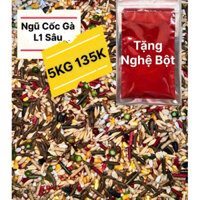 ngũ cốc gà 15 hạt 3 cám có sâu caxi 5kg 135k tặng nghệ bột
