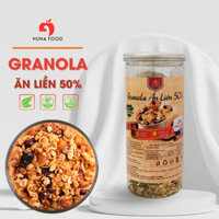 Ngũ cốc Granola siêu hạt 50% HUNA FOOD tiện lợi tốt cho chế độ ăn kiêng, giảm cân, mẹ bầu