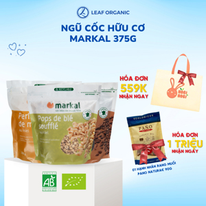 Ngũ cốc muesli giòn sô cô la hữu cơ Markal gói 375g