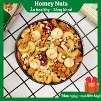 Ngũ cốc nguyên hạt, Granola Mix Nuts có yến mạch không đường, eat clean, healthy, mix hạt dinh dưỡng bà bầu Homey Nuts