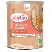 NGŨ CỐC PHA SỮA BABYBIO DÀNH CHO BÉ TỪ 6M+  220GR VỚI TRÁI CÂY, GẠO VÀ DIÊM MẠCH
