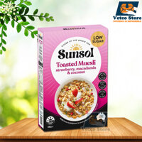 Ngũ Cốc Sunsol Toasted Muesli Strawberry, Macadamia & Coconut 500g