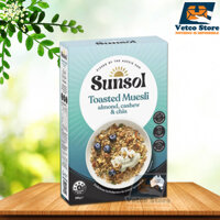 Ngũ Cốc Sunsol Toasted Muesli Almond Cashew & Chia 500g