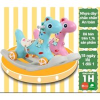 Ngựa bập bênh cho bé từ 1-2 tuổi bánh xe phát nhạc Nemo Store