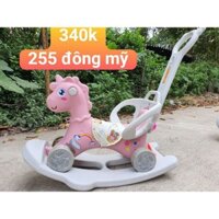 Ngựa Bập Bênh Chòi Chân CÓ NHẠC CÓ GHẾ CÓ BÁNH XE CÓ TAY ĐẨY