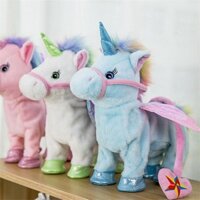 Ngựa pony biết đi walking unicorn phát nhạc dễ thương bông mềm đáng yêu cho bé trai bé gái