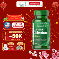 Ngừa ung thư, tăng đề kháng Puritan's Pride Absorbable Selenium 200 mcg 100 viên của Mỹ