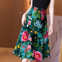 Người Cao Tuổi Trung Niên Váy Dài Váy Nữ Phong Cách Mới Phong Cách Phương Tây In Hình Lớn Xoay Váy Ôm Hơn Nhìn Cao Cấp Hal20250227