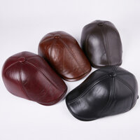 Người Cao Tuổi Trung Niên Chuyển Tiếp Da Bò Ông Già Ấm Áp Nam Mùa Đông Da Mũ Nồi Đạt Đỉnh Bảo Vệ Tai Mũ Mùa Đông Cotton