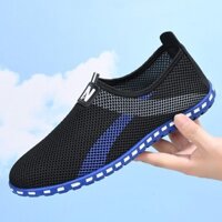 Người Cao Tuổi Trung Niên Chống Trơn Trượt Nam Thoáng Khí 1.8 Cũ Bắc Kinh Giày Vải Lưới Bố Giày Đế Mềm Rỗng Slip-On