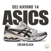 Người đàn ông thông minh cửa hàng asic Gel Kayano 14 'kem Đen 'Giày thể thao màu kem thanh đen phù hợp với nam và nữ