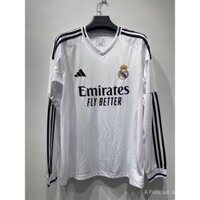 [Người hâm mộ] Áo bóng đá dài tay Real Madrid Home 24 / 25 S-4XL 、 chất lượng cao, có thể tùy chỉnh