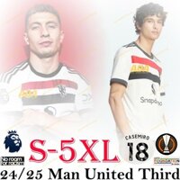 [Người hâm mộ / S-5XL] 24 / 25 Man U Bộ áo đấu màu trắng thứ ba Áo bóng đá Thể thao Nam Người hâm mộ Phiên bản