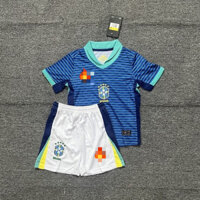 Người hâm mộ trẻ em bộ áo bóng đá sân khách 24 / 25 Brazil Hàng tồn kho KÍCH THƯỚC 16-28