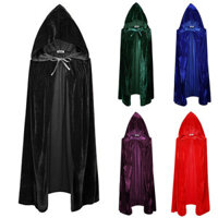 Người Lớn Veet Áo Choàng Trùm Đầu Phù Thủy Thời Trung Cổ Phù Thủy Ma Cà Rồng Halloween Trang Phục Áo Khoác 5