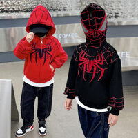 Người Nhện Áo Khoác Trẻ Em Có Mũ Trùm Đầu Áo Khoác Bé Thu Đông Phong Cách Mới Bé Trai Cardigan Thời Trang Hàng Đầu