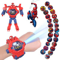 Người Nhện Biến Dạng Chiếu Đồng Hồ Điện Tử Trẻ Em Bé Trai Bé Gái Ô Tô Marvel Người Sắt Biến Hình Robot20250331