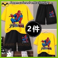 Người Nhện Quần Áo Trẻ Em Bộ Đồ Bé Trai Mùa Hè Mới Tay Ngắn Thể Thao Áo Thun Thời Trang Bé Trai Hai Mảnh Phù Hợp Với Trẻ Em