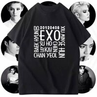 Người Nổi Tiếng 4.1 EXO Nửa Tay Cotton Nguyên Chất Nam Nữ Quần Áo Áo Thun Hỗ Trợ Cạnh Baekhyun Hàng Hóa Thường Ngày Học Sinh