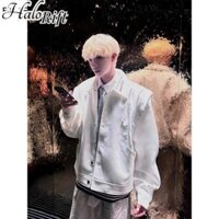 Người Nổi Tiếng Internet Cùng Phong Cách Mẫu Ngắn Màu Trắng Áo Khoác Nam Nữ Phù Hợp Với Thiết Kế Cao Cấp Cảm Giác Áo Khoác Thời Trang Mỹ