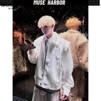 Người Nổi Tiếng Internet Cùng Phong Cách Mẫu Ngắn Màu Trắng Áo Khoác Nam Nữ Phù Hợp Với Thiết Kế Cao Cấp Cảm Giác Áo Khoác Thời Trang Mỹ