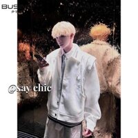 Người Nổi Tiếng Internet Cùng Phong Cách Mẫu Ngắn Màu Trắng Áo Khoác Nam Nữ Phù Hợp Với Thiết Kế Cao Cấp Cảm Giác Áo Khoác Thời Trang Mỹ