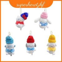 Người tuyết Nhật Bản Đồ chơi sang trọng huýt sáo với chú chó móc khóa quyến rũ quế đáng yêu