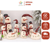 Người tuyết vải nhồi bông Vintage, phụ kiện decor Noel, trang trí dịp Giáng sinh văn phòng, trong nhà | Sài Gòn Decor