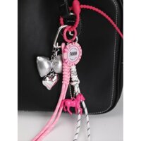 Người Yêu Màu Hồng Túi Ngựa Mặt Dây Chuyền Bạc Nơ Dây Xích Móc Khóa miu Phong Cách Cô Gái Túi Mặt Dây Chuyền Độc Đáo Mặt Dây Chuyền