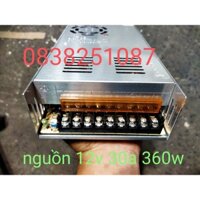 Nguồn 12v 30A Dùng Cho Fan, Led, Camera, Động Cơ DC 1 Chiều (Nguồn Tổ Ong)