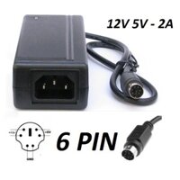 NGUON ADAPTER 12V 5V 2A 6 PIN 6 CHÂN KIM, 4 CHÂN KIM NGUON BOX 350