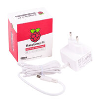 Nguồn chính hãng Raspberry Pi 15W (5.1V/3A) - Type C - Chân cắm EU - Trắng