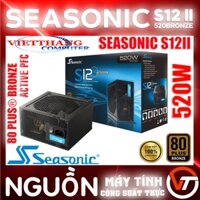 Nguồn Máy Tính Seasonic 520w S12II-520 - 80 PLUS® BRONZE Single Rail 12V Đạt chuẩn 80Plus Đồng đã qua sử dụng còn đẹp