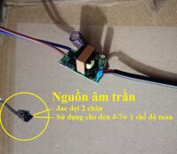 Nguồn, tăng phô, chấn lưu đèn LED âm trần, ốp nổi  4W --18,24 W , 3 chế độ màu, 1 màu - 4-7 jac dẹt 1 màu