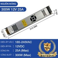 NGUỒN TỔNG 12V 25A SIÊU MỎNG CÓ QUẠT