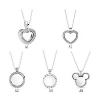 Nguyên Bản 100% Bạc 925 Vòng Cổ Tròn Và Tình Yêu Nổi Hộp Ma Thuật Chìa Khóa Thủy Tinh Thích Hợp Cho Nữ DIY Trang Sức