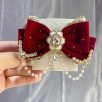 Nguyên Bản Cao Cấp Phong Cách Thời Trang Nhung Mùa Xuân Kẹp Nơ Nửa Tie Bán Chạy Phong Cách Kẹp Tóc Có Thể Buộc Bóng Phụ Kiện Tóc