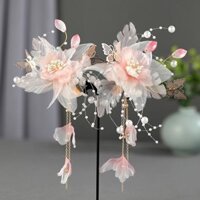 Nguyên Bản Trẻ Em Hanfu Mũ Đội Đầu Cho Bé Gái Phong Cách Cổ Đại Juanya Hoa Kẹp Tóc Cặp Viền Kẹp Trang Phục Cổ Phụ Kiện