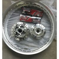 Nguyên bộ niền nhôm căm mạ crom .đùm 2 đĩa mạ crom.