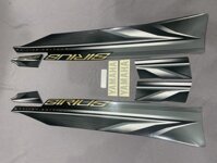 Nguyên bộ tem rời 3 lớp zin thái dán xe máy Yamaha sirius 2017 màu xám