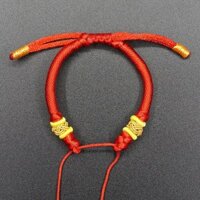 Nguyên Chất Dệt Tay Dây Đỏ Vòng Tay Bán Thành Phẩm Benming Năm Vòng Tay Có Thể Đeo 3D Cứng Bạc Vàng Bé Trẻ Em Nam Nữ❤1.10❤