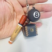 Nguyên Chất Handmade Bi-a Cue Chocolate Cue Bút Tay May Túi Sô Cô La Mini Bida Cue Bi-a Cue Móc Chìa Khóa