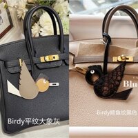 Nguyên Chất Handmade ~ Birdy H Họ Túi Chim Mặt Dây Chuyền Da Cá Sấu Chim Trang Trí Xe Ô Tô Mặt Dây Chuyền Bạch Kim