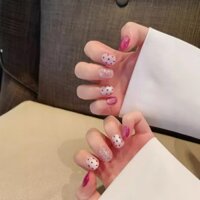 Nguyên Chất Tay Tay Móng Tay Chấm Bi Mật Ong Trà Bột Bướm Vàng Tình Yêu Ngắn Dễ Thương Nguyên Bản Đơn Giản Đeo Miếng Dán Làm Móng Tay