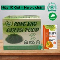 Nguyên Hộp 200gr (10Gói) Rong nho tách nước cao cấp Green food + Tặng 1 Gói sốt mè rang 15ML