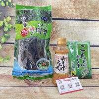 Nguyên liệu nấu súp miso dashi rong biển Nhật Bản (rong biển khô+tương miso+hạt nêm)