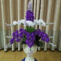 Nguyên liệu tự làm hoa pha lê 15cành x 6bông, k chậu